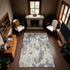9' X 12' Beige Gray And Ivory Floral Washable Area Rug With UV Protection