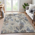 9' X 12' Beige Gray And Ivory Floral Washable Area Rug With UV Protection
