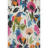 5' X 8' Ivory Blue Pink And Orange Floral Washable Area Rug With UV Protection