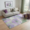5' X 8' Lavender And Green Floral Washable Area Rug With UV Protection