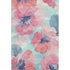 5' X 8' Pink Blue And Ivory Floral Washable Area Rug With UV Protection