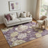 5' X 8' Beige Ivory And Tan Floral Washable Area Rug With UV Protection