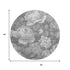 8' X 8' Gray Silver And Charcoal Floral Washable Round Rug With UV Protection