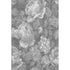 8' Gray Silver And Charcoal Floral Washable Area Rug With UV Protection