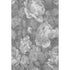 8' Gray Silver And Charcoal Floral Washable Area Rug With UV Protection