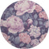 8' X 8' Pink Gray And Mauve Floral Washable Round Rug With UV Protection