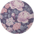 8' X 8' Pink Gray And Mauve Floral Washable Round Rug With UV Protection