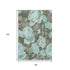 8' Pale Aqua And Brown Floral Washable Area Rug With UV Protection