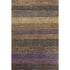 5' X 8' Brown Plum And Gold Striped Washable Area Rug With UV Protection