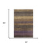 5' X 8' Brown Plum And Gold Striped Washable Area Rug With UV Protection