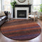 8' X 8' Rust Eggplant And Terra Cotta Striped Washable Round Rug With UV Protection