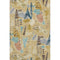 5' X 8' Gold Blue And Ivory Geometric Washable Area Rug With UV Protection