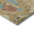 8' X 8' Gold Blue And Ivory Geometric Washable Round Rug With UV Protection