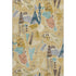 9' X 12' Gold Blue And Ivory Geometric Washable Area Rug With UV Protection