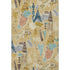 9' X 12' Gold Blue And Ivory Geometric Washable Area Rug With UV Protection