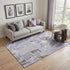 5' X 8' Lavender Ivory And Gray Geometric Washable Area Rug With UV Protection