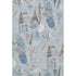 8' Sky Blue Taupe And Ivory Geometric Washable Area Rug With UV Protection