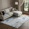 8' Sky Blue Taupe And Ivory Geometric Washable Area Rug With UV Protection
