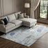 8' Sky Blue Taupe And Ivory Geometric Washable Area Rug With UV Protection