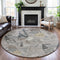8' X 8' Taupe Beige And Gray Geometric Washable Round Rug With UV Protection