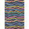 5' X 8' Black Yellow Blue And Pink Striped Washable Area Rug With UV Protection