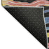 5' X 8' Black Yellow Blue And Pink Striped Washable Area Rug With UV Protection