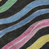 5' X 8' Black Yellow Blue And Pink Striped Washable Area Rug With UV Protection