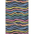5' X 8' Black Yellow Blue And Pink Striped Washable Area Rug With UV Protection