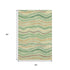 5' X 8' Green Wheat And Ivory Striped Washable Area Rug With UV Protection
