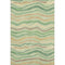 5' X 8' Green Wheat And Ivory Striped Washable Area Rug With UV Protection