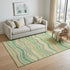 5' X 8' Green Wheat And Ivory Striped Washable Area Rug With UV Protection