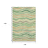 9' X 12' Green Wheat And Ivory Striped Washable Area Rug With UV Protection