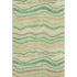 9' X 12' Green Wheat And Ivory Striped Washable Area Rug With UV Protection