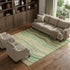 9' X 12' Green Wheat And Ivory Striped Washable Area Rug With UV Protection