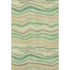 9' X 12' Green Wheat And Ivory Striped Washable Area Rug With UV Protection