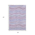 5' X 8' Lavender Ivory And Lilac Striped Washable Area Rug With UV Protection