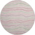 8' X 8' Pink Ivory And Mint Green Striped Washable Round Rug With UV Protection