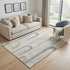 5' X 8' Beige Gray And Silver Geometric Washable Area Rug With UV Protection