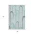 5' X 8' Pale Aqua Gray And Silver Geometric Washable Area Rug With UV Protection