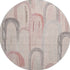 8' X 8' Salmon Gray And Silver Geometric Washable Round Rug With UV Protection