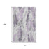 5' X 8' Lavender Ivory And Gray Abstract Washable Area Rug With UV Protection