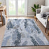 9' X 12' Sky Blue Gray And Ivory Abstract Washable Area Rug With UV Protection