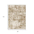 8' Brown And Ivory Abstract Washable Runner Rug
