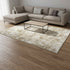 8' Brown And Ivory Abstract Washable Runner Rug