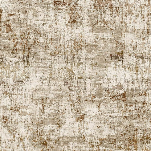 8' Brown And Ivory Abstract Washable Runner Rug
