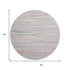 8' X 8' Pink Mint Green And Ivory Striped Washable Round Rug With UV Protection