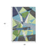 5' X 8' Blue Green And Gray Geometric Washable Area Rug With UV Protection
