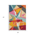 5' X 8' Orange Red Blue And Gold Geometric Washable Area Rug With UV Protection