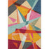 5' X 8' Orange Red Blue And Gold Geometric Washable Area Rug With UV Protection