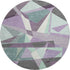 8' X 8' Purple Ivory And Teal Geometric Washable Round Rug With UV Protection